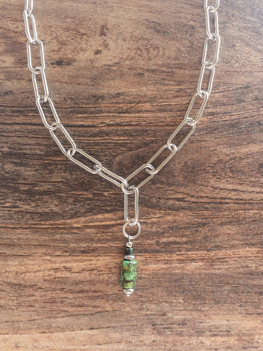 stainless steel and African turquoise 